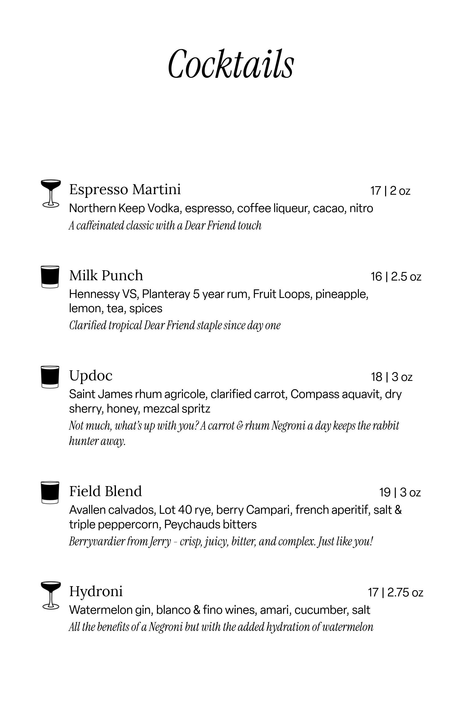 Cocktail Menu, Spring 2026 (2) Cocktail Menu, Spring 2026 (2)