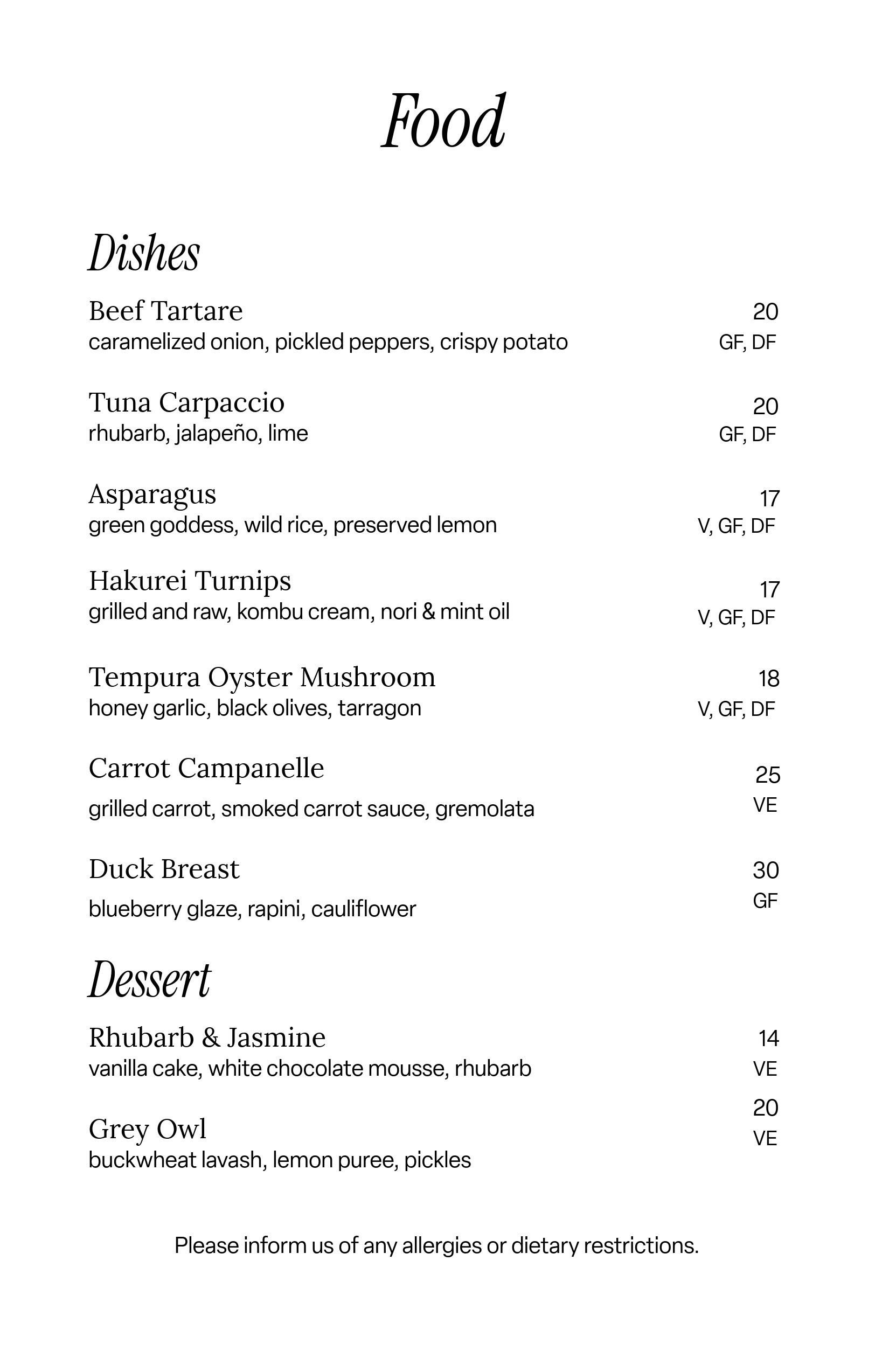Food Menu Spring 2026 (2) Food Menu Spring 2026 (2)