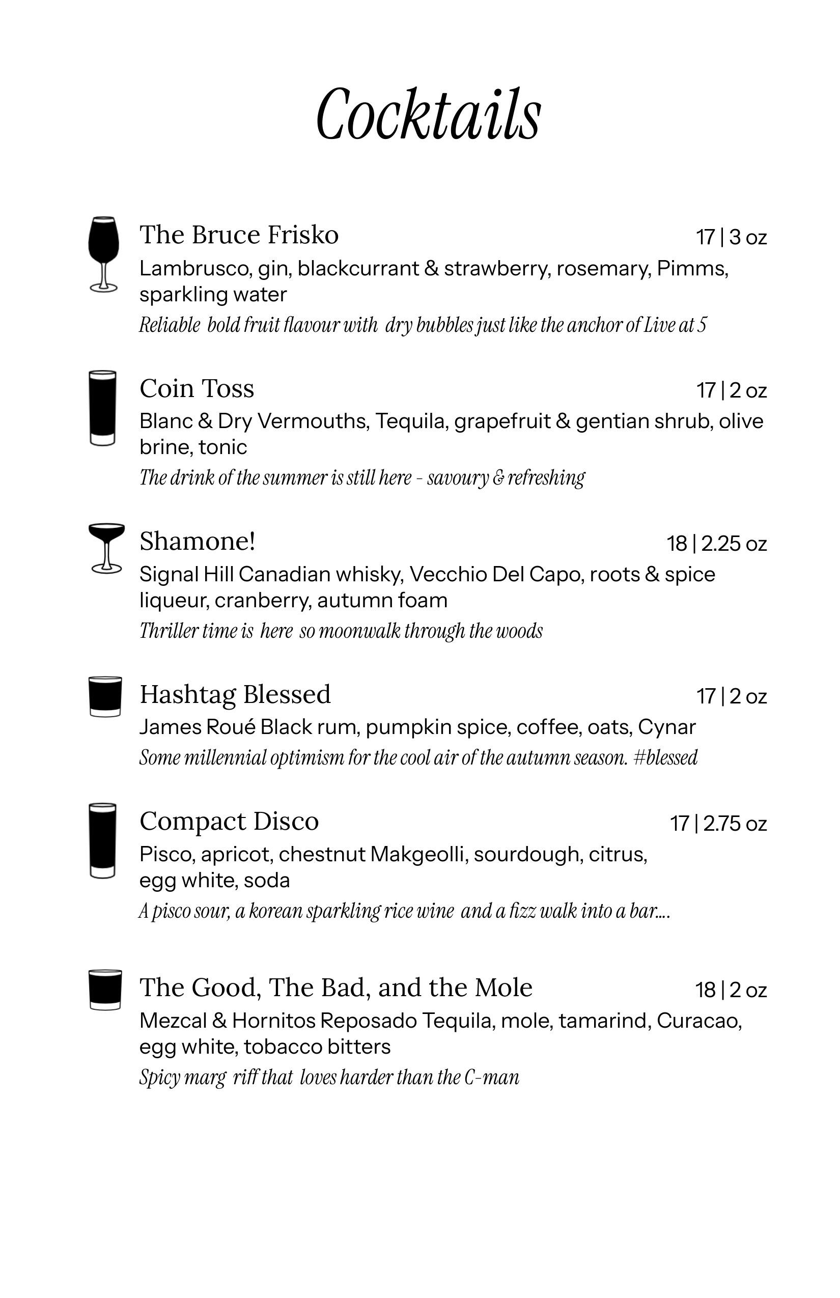 Cocktails Autumn 2026 Cocktails Autumn 2026